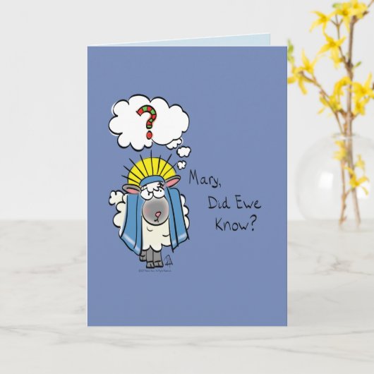 メリーは雌ヒツジを知っています-おもしろいなマウスのクリスマスカードをしました カード (黄色い花)