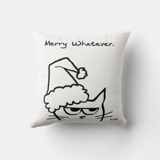 メリーものは何でも-怒っている猫はクリスマスの気むずかし屋です クッション (裏面)
