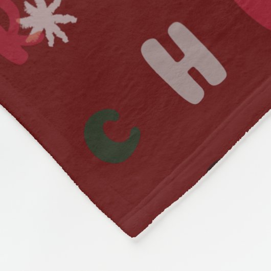 メリーよくはしゃぐクリスマスカラフル フリースブランケット (角)