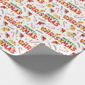 メリーよくはしゃぐクリスマス – かわいいクリスマス ラッピングペーパー (角)