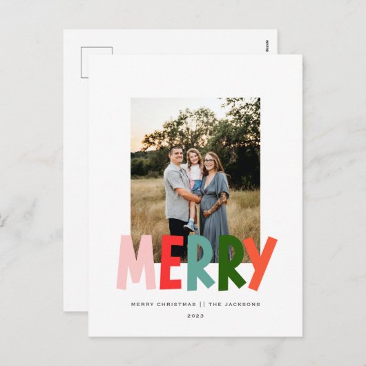 メリーよくはしゃぐ鮮やかデザイン シーズンポストカード (正面/裏面)