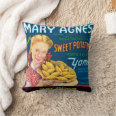 メリーアグネスルイジアナサツマイモのヴィンテージのラベル クッション (ブランケット)