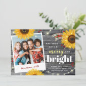 メリーアンドブライトなルースティックファミリーフォトクリスマス シーズンカード (スタンド正面)