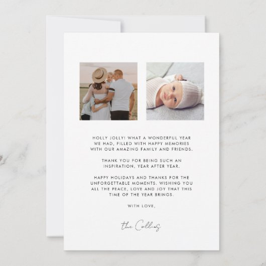 メリーアンドブライト エレガント 3 フォト ファミリー シーズンカード (裏面)