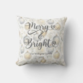 メリーアンドブライト カスタム ゴールド シルバー クリスマス クッション (正面)
