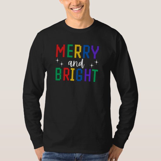 メリーアンドブライト クリスマス Tシャツ (正面)
