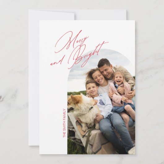 メリーアンドブライト シンプルアーチ ホリデーカード 招待状 (正面)