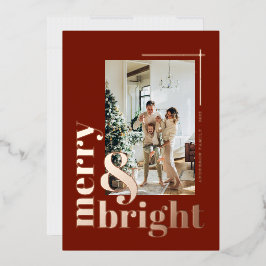 メリーアンドブライト シンプルフォト 焼きオレンジ 箔シーズンカード