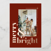 メリーアンドブライト シンプルフォト 焼きオレンジ 箔シーズンカード (正面)