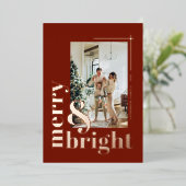 メリーアンドブライト シンプルフォト 焼きオレンジ 箔シーズンカード (立ち正面)