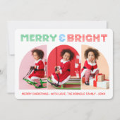 メリーアンドブライト フォト クリスマス グリーティング カード (正面)