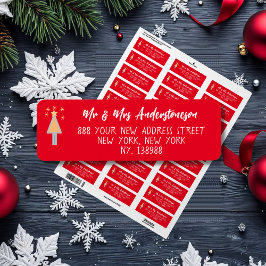 メリーアートクリスマスツリーエレガント差出人住所 ラベル