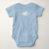 メリーイエスとクリスマスエンジェル出生 ベビーボディスーツ (裏面)