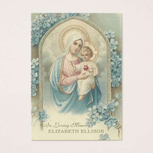 メリーイエスカトリックフローラ葬儀祈りの言葉カード (正面)