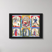 メリーイエスキリスト宗教フォークアート絵画ズ キャンバスプリント (正面)