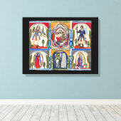 メリーイエスキリスト宗教フォークアート絵画ズ キャンバスプリント (インサイチュ (ウッドフロア))