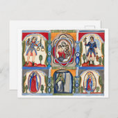 メリーイエスキリスト宗教フォークアート絵画ズ ポストカード (正面/裏面)