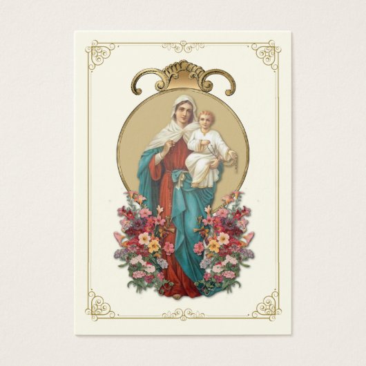 メリーイエズス葬儀記念祈りの言葉神聖カード (正面)