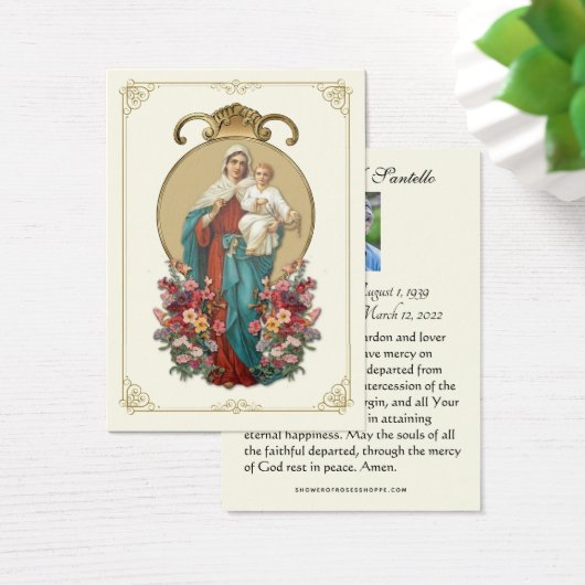 メリーイエズス葬儀記念祈りの言葉神聖カード (デスク)