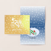 メリーイタリアンクリスマスのサイクリストのホイルカード 箔カード (ディスプレー)
