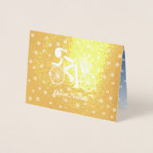 メリーイタリアンクリスマスのサイクリストのホイルカード 箔カード (正面)