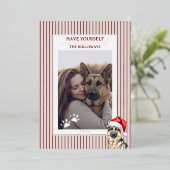 メリーウォッマスウォーターカラードイツシェパード 箔シーズンカード (立ち正面)