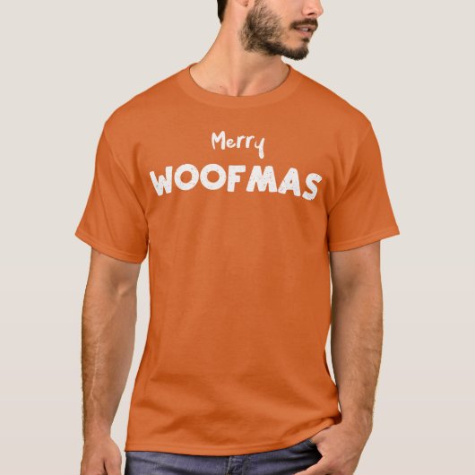 メリーウォフマスドッグおもしろい Tシャツ (正面)