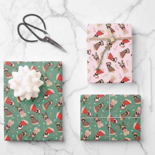 メリーウォフマスプグドッグ ラッピングペーパーシート (正面)