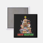メリーウーフマス - 犬好きのためのクリスマス マグネット (正面/裏面)