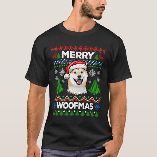 メリーウーマスアグリーなセーター柴犬値リスト Tシャツ (正面)