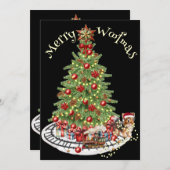 メリーウーマスドッグデザイン – ヨークシャーテリア シーズンカード (正面/裏面)