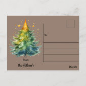 メリーウーマスドッグプレゼントサンタハットクリスマス ポストカード (裏面)