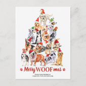 メリーウーマスドッグラバークリスマスツリービジネス シーズンポストカード (正面)