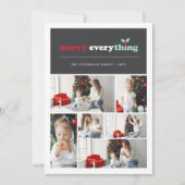 メリーエブリシング モダン カラーブロック クリスマスツリーの写真 シーズンカード (正面)