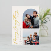 メリーエブリシング 2枚の写真 ファミリー 箔シーズンカード (立ち正面)