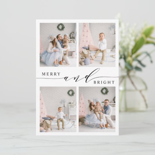 メリーエレガントと明るい4フォトコラージュ シーズンカード (スタンド正面)
