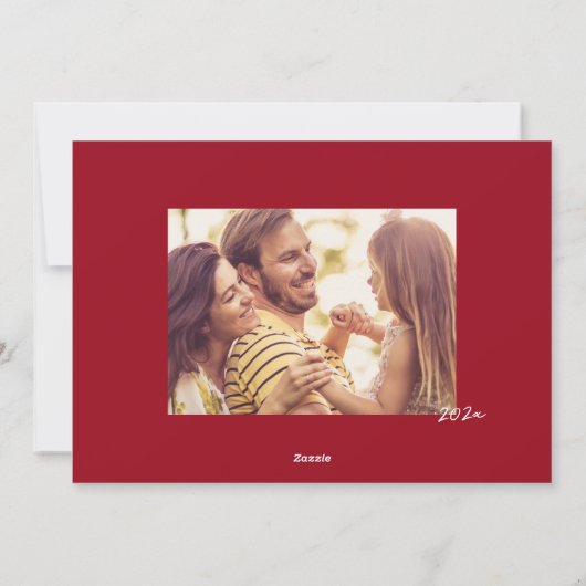 メリーエレガントクリスマスと新年のフェイクグリーンフォイル シーズンカード (裏面)