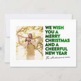 メリーエレガントクリスマスと新年のフェイクグリーンフォイル シーズンカード