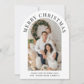 メリーエレガントクリスマスのアーチ写真クリスマスカード 招待状 (正面)