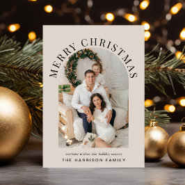 メリーエレガントクリスマスのアーチ写真トープ シーズンカード