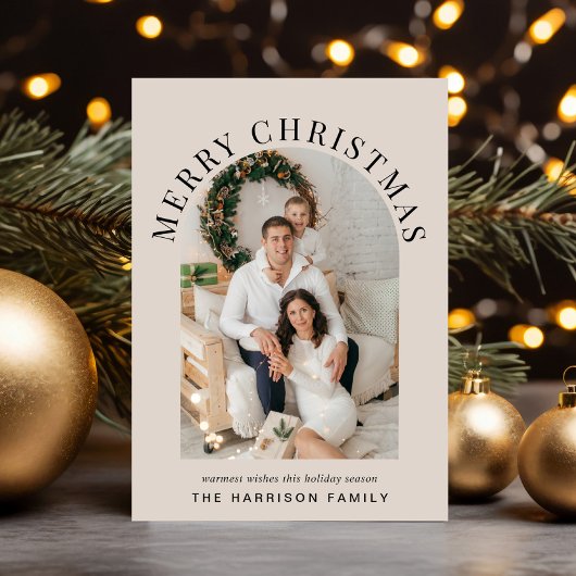 メリーエレガントクリスマスのアーチ写真トープ シーズンカード