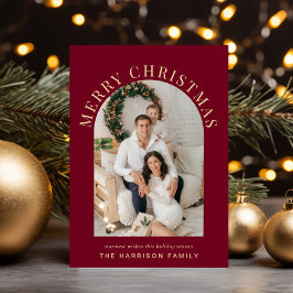 メリーエレガントクリスマスのアーチ写真ブルゴーニュ シーズンカード