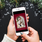 メリーエレガントクリスマスのアーチ写真ブルゴーニュ シーズンカード