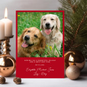 メリーエレガントクリスマスのアーチ写真赤 シーズンカード