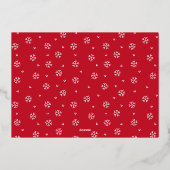 メリーエレガントクリスマスのスノーフレークのフレーム写真 箔シーズンカード (裏面)