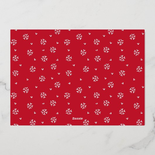 メリーエレガントクリスマスのスノーフレークのフレーム写真 箔シーズンカード (裏面)