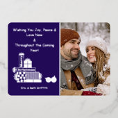 メリーエレガントクリスマスのプレゼント写真 箔シーズンカード (正面)