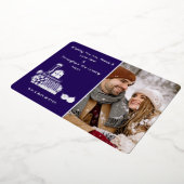 メリーエレガントクリスマスのプレゼント写真 箔シーズンカード (回転した状態)