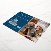 メリーエレガントクリスマスのプレゼント写真 箔シーズンカード (回転した状態)