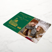 メリーエレガントクリスマスのプレゼント写真 箔シーズンカード (回転した状態)